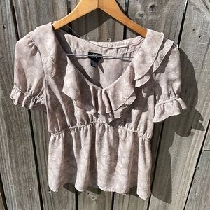 H&M Patterned Top Blouse Sz 8 EUC